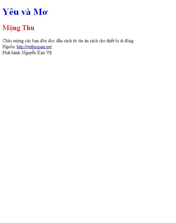 Yêu và Mơ
