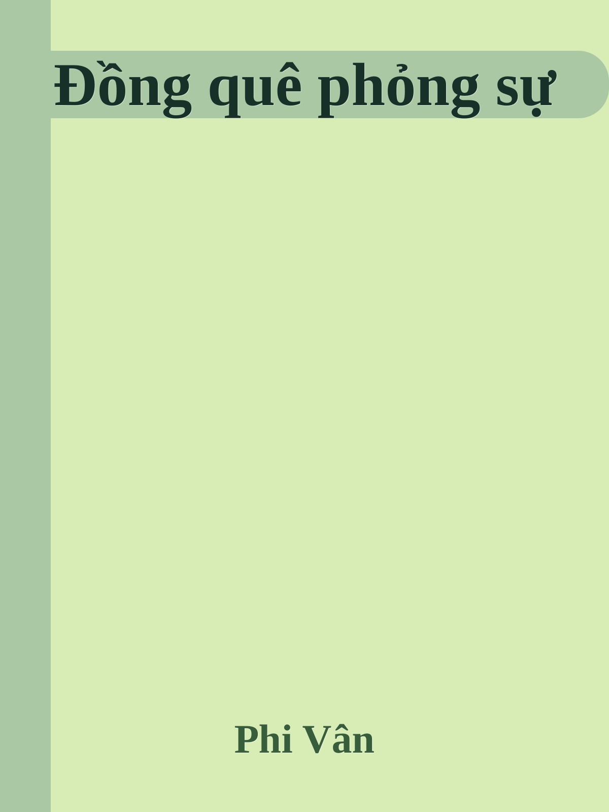 Ðồng quê phỏng sự