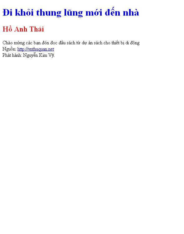 Đi khỏi thung lũng mới đến nhà