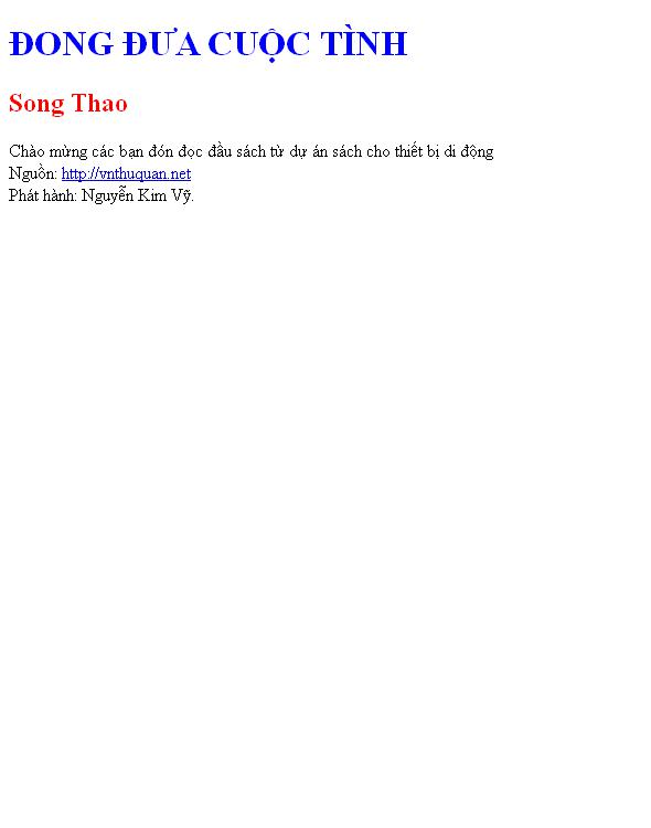 ĐONG ĐƯA CUỘC TÌNH