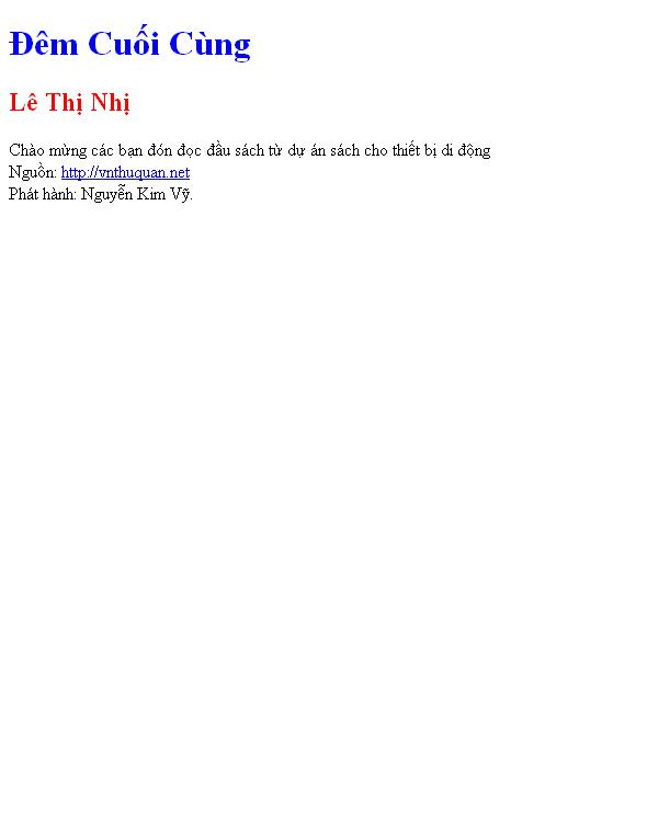 Đêm Cuối Cùng