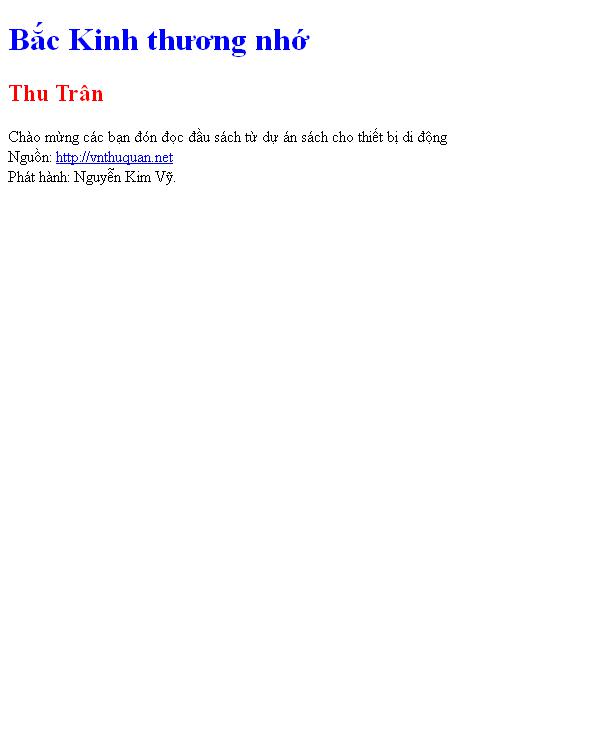 Bắc Kinh thương nhớ