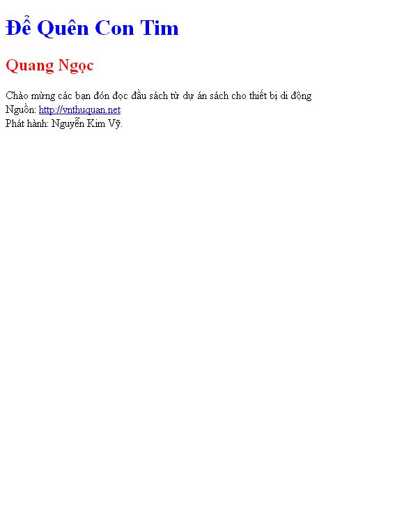 Để Quên Con Tim