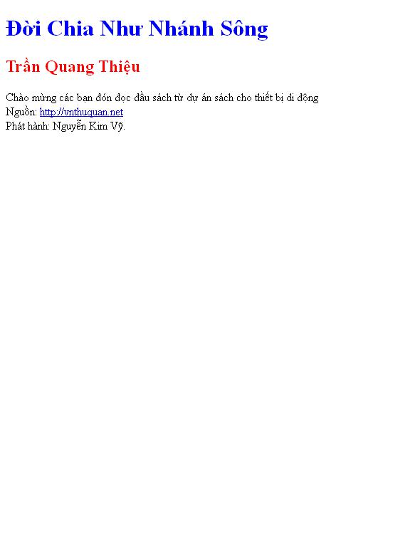 Đời Chia Như Nhánh Sông