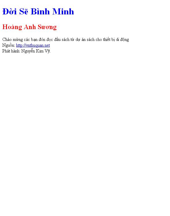 Đời Sẽ Bình Minh