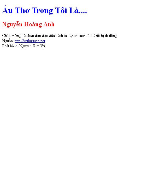 Ấu Thơ Trong Tôi Là....