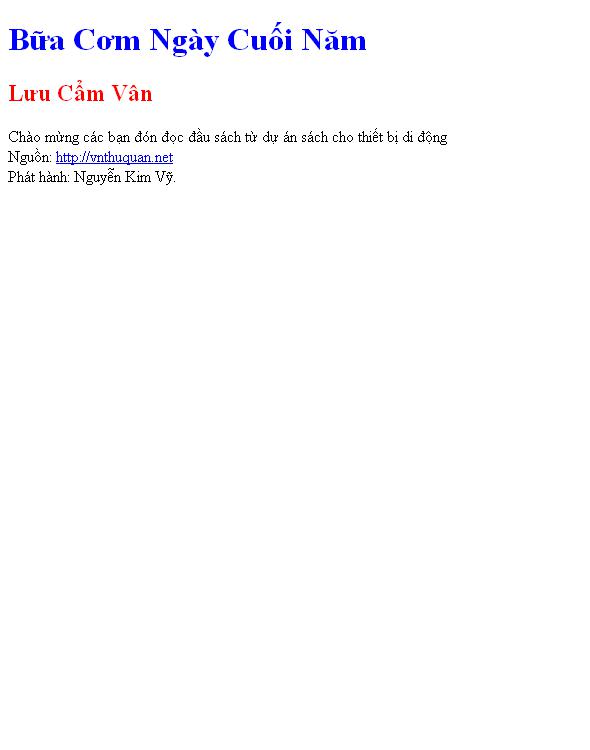 Bữa Cơm Ngày Cuối Năm