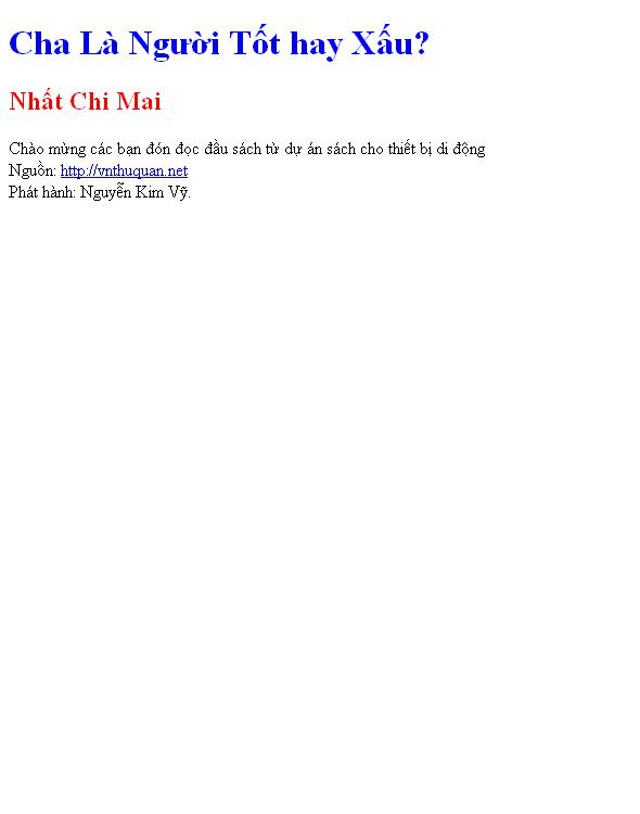 Cha Là Người Tốt hay Xấu?