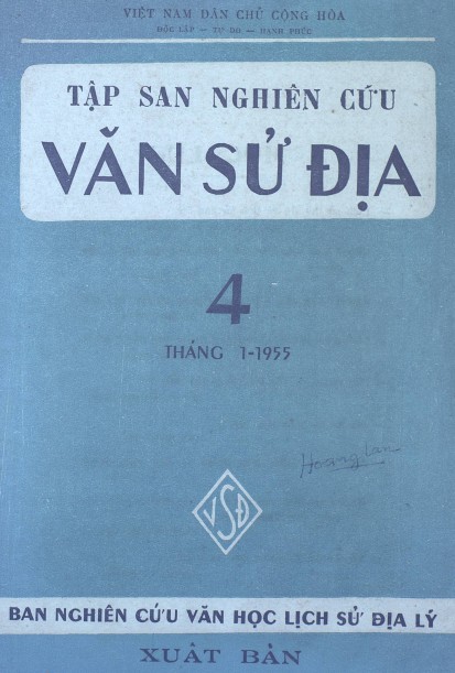 TẬP SAN NGHIÊN CỨU VĂN SỬ ĐỊA 4