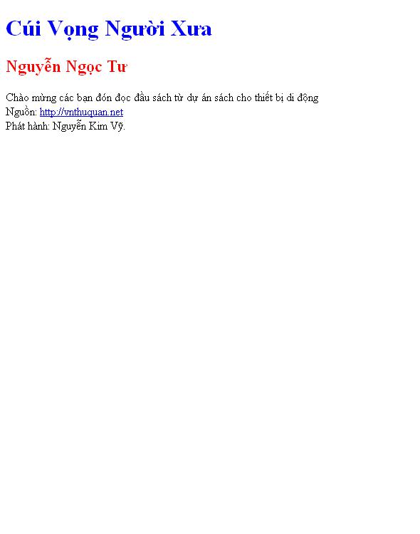 Cúi Vọng Người Xưa