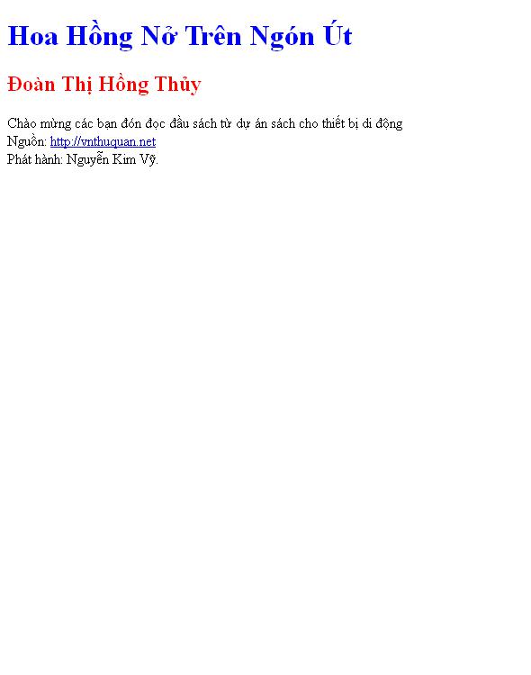 Hoa Hồng Nở Trên Ngón Út