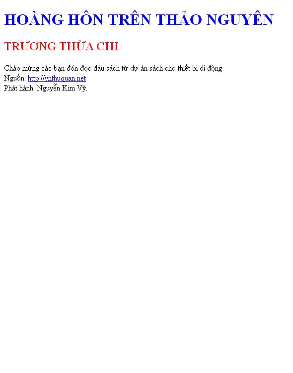 HOÀNG HÔN TRÊN THẢO NGUYÊN