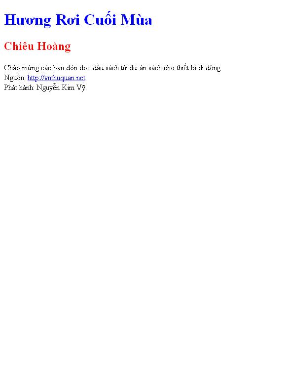 Hương Rơi Cuối Mùa