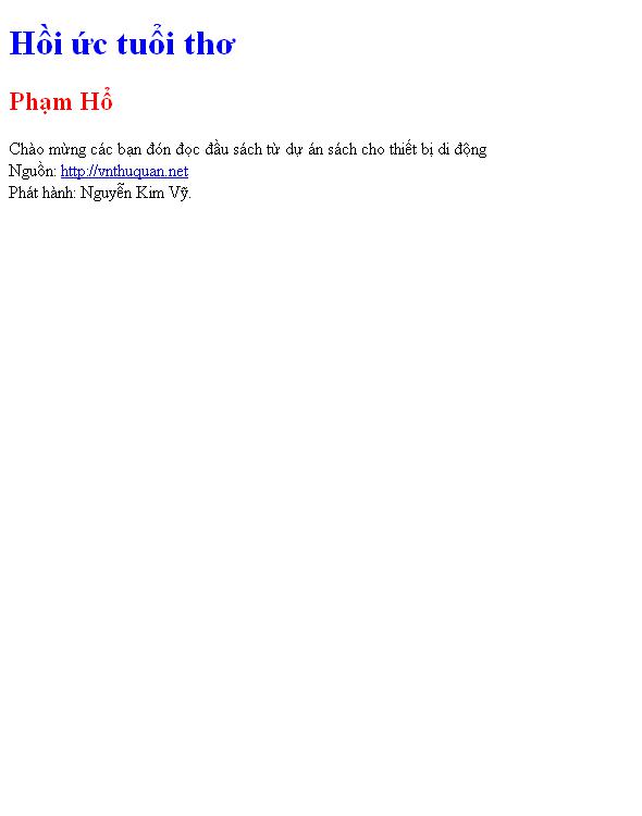Hồi ức tuổi thơ