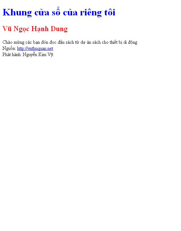 Khung cửa sổ của riêng tôi