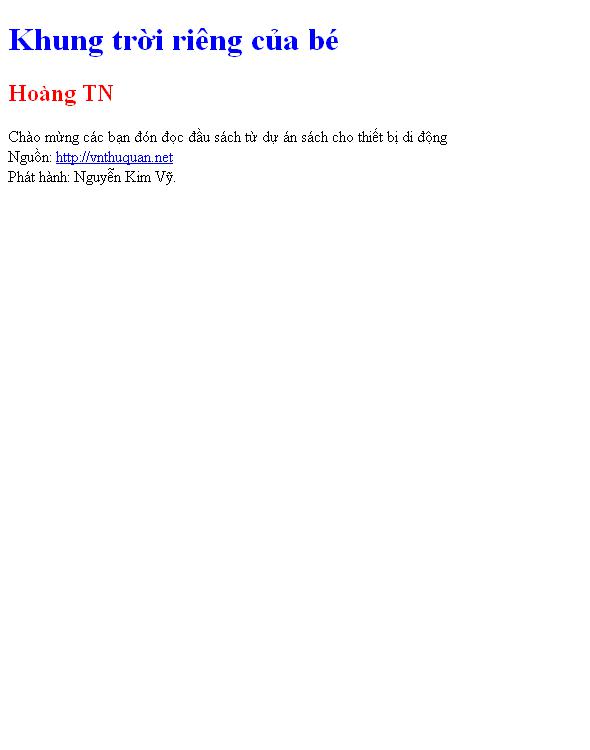 Khung trời riêng của bé