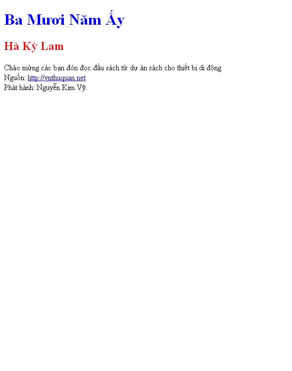 Ba Mươi Năm Ấy