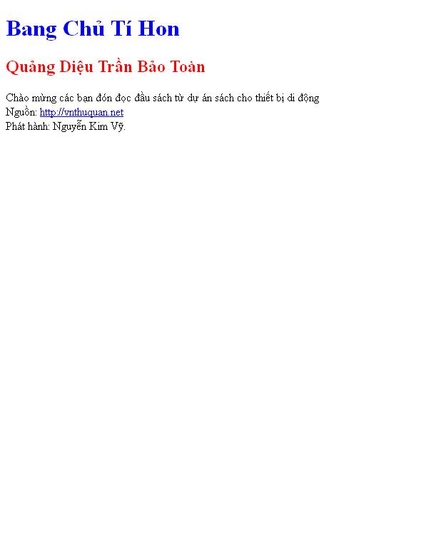 Bang Chủ Tí Hon