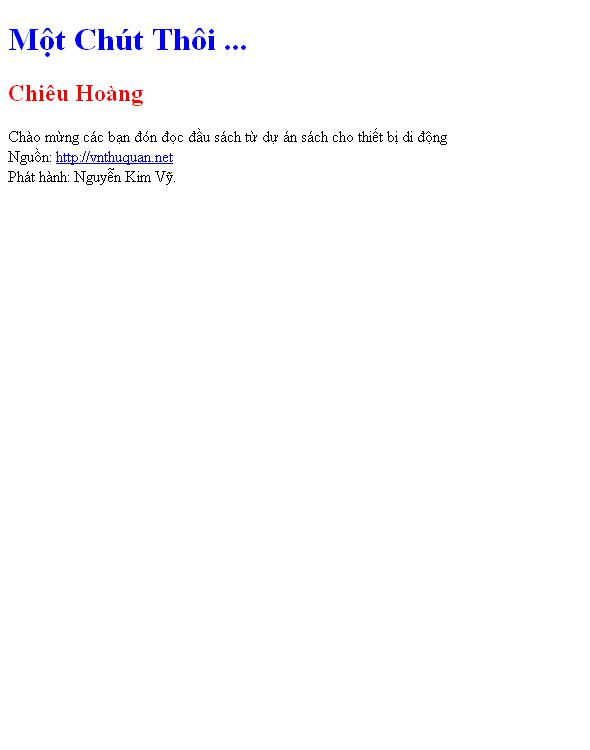Một Chút Thôi ...