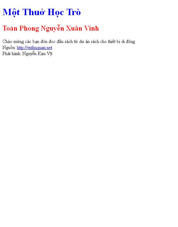 Một Thuở Học Trò