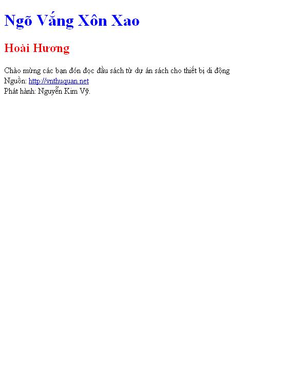 Ngõ Vắng Xôn Xao