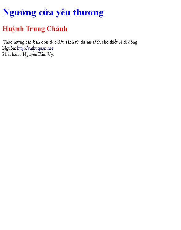 Ngưỡng cửa yêu thương