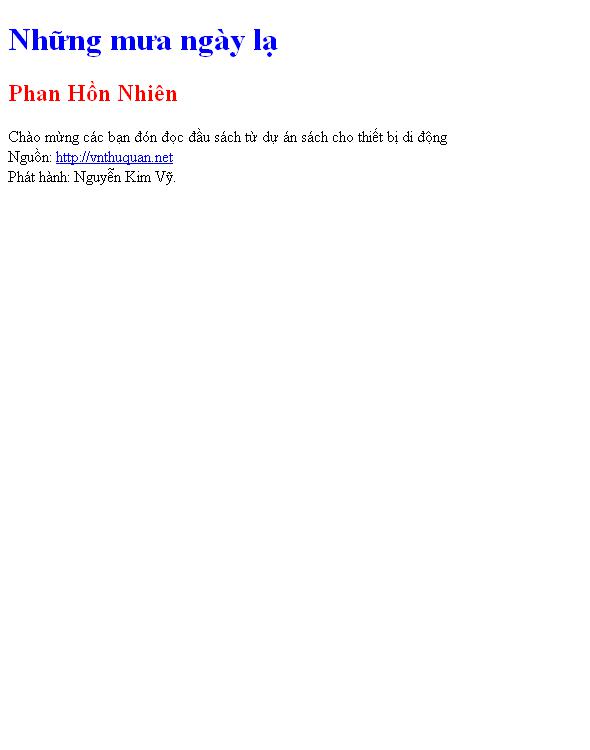 Những mưa ngày lạ