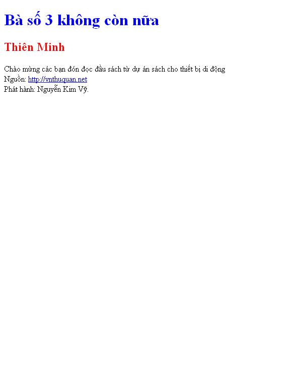 Bà số 3 không còn nữa