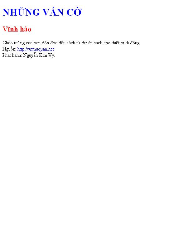 NHỮNG VÁN CỜ