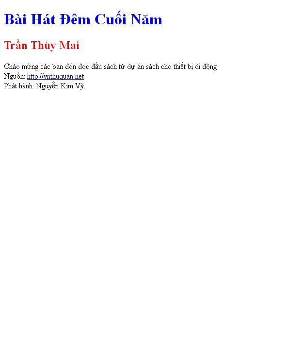 Bài Hát Đêm Cuối Năm