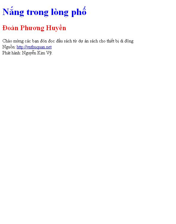 Nắng trong lòng phố