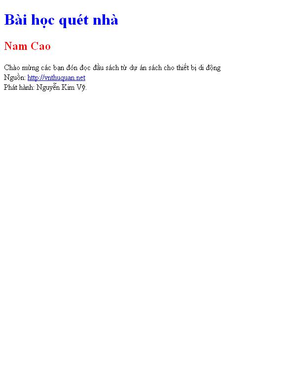 Bài học quét nhà