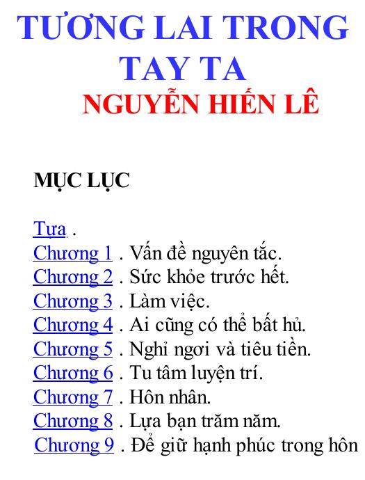 Tuong lai trong tay ta