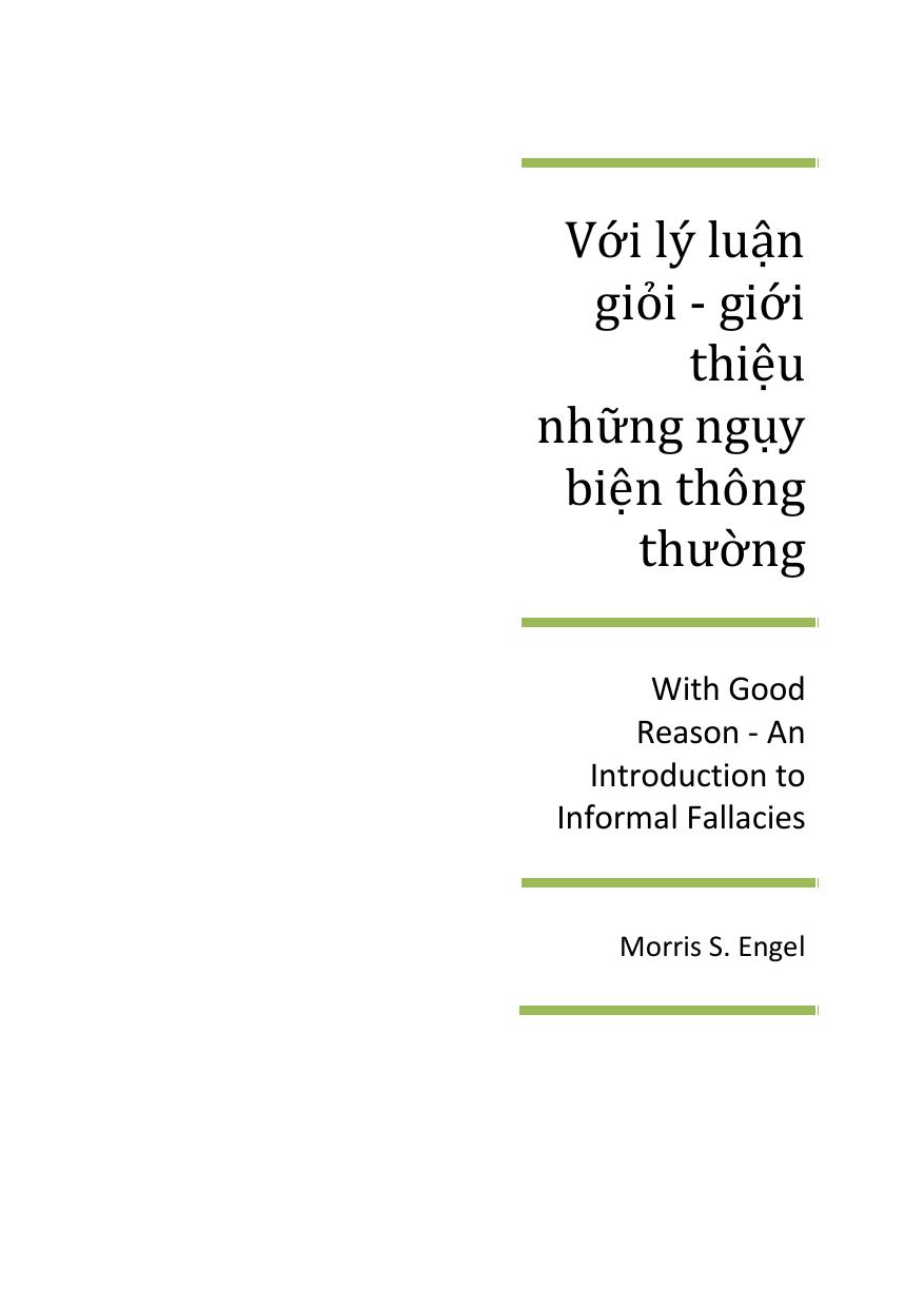 Với lý luận giỏi - giới thiệu những ngụy biện thông thường