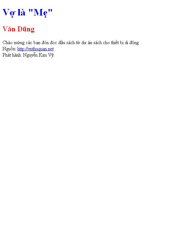 Vợ là "Mẹ"