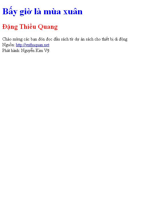 Bấy giờ là mùa xuân