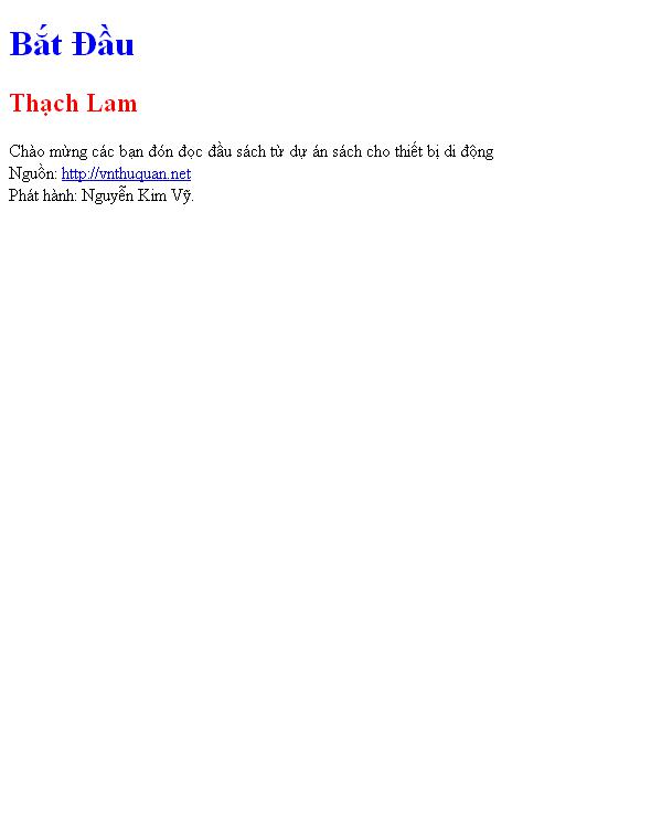 Bắt Ðầu