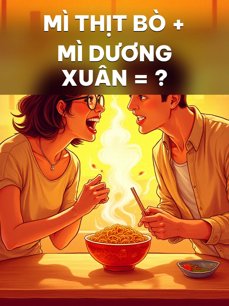 Mì Thịt Bò + Mì Dương Xuân = ?